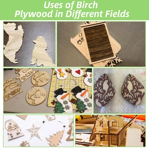 Vista 6 de 12 piezas de hojas de madera contrachapada de abedul báltico de 16 x 12 x 1/16 pulgadas, hojas de madera contrachapada sin terminar para artes