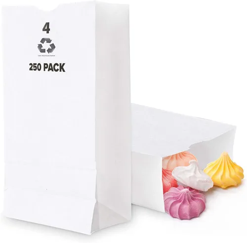 Vista 12 de Stock Your Home Bolsas de almuerzo de papel kraft marrón de 4 libras (500 unidades) – Bolsas de almuerzo desechables a granel, bolsa en blanco