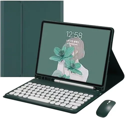 Vista 24 de AnMengXinLing Funda para teclado con combo de ratón para Galaxy Tab S6 Lite de 10.4 pulgadas 2024/2022/2020, teclas redondas, teclado magnético