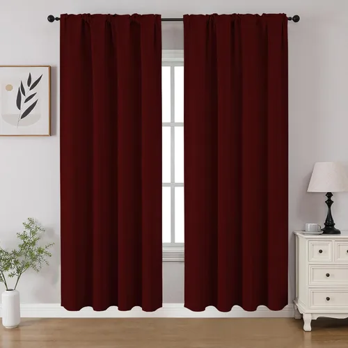 Vista 50 de CUCRAF - Cortinas opacas beige de 45 pulgadas, juego de 2 paneles con bolsillo para barra, cortinas para oscurecer dormitorios y sala de estar