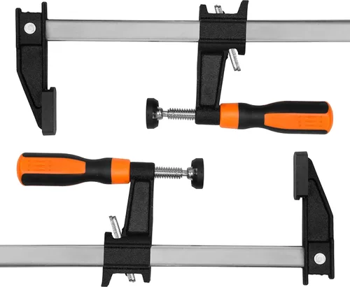 Vista 4 de WEN 10206F2 Abrazaderas de barra de acero de ajuste rápido de 6 pulgadas con garganta de 2.5 pulgadas y mango de microajuste, paquete de dos