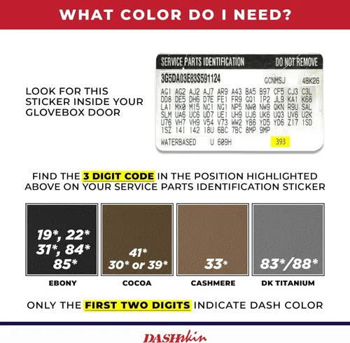 Vista 2 de DashSkin - Cubierta para tablero sin orificio para altavoz hecha en EE. UU. para automóviles con guantera individual únicamente, sencilla reparación