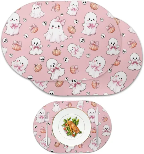 Vista 62 de Corn Green Placemats Set of 2 12 x 18 Inch Leather Table Mats Seasonal Table Placemats Protector PU Desk Mat Heat Resistant Washable Easy Clean for