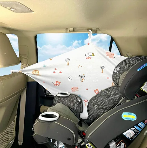 Vista 5 de Parasol multiusos para ventana de automóvil para bebés y niños pequeños, se puede utilizar como una funda de lactancia y funda de asiento