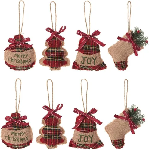 HUAN XUN Adornos para árbol de Navidad, 8 unidades, bola de árbol de Navidad, decoración de fiesta navideña
