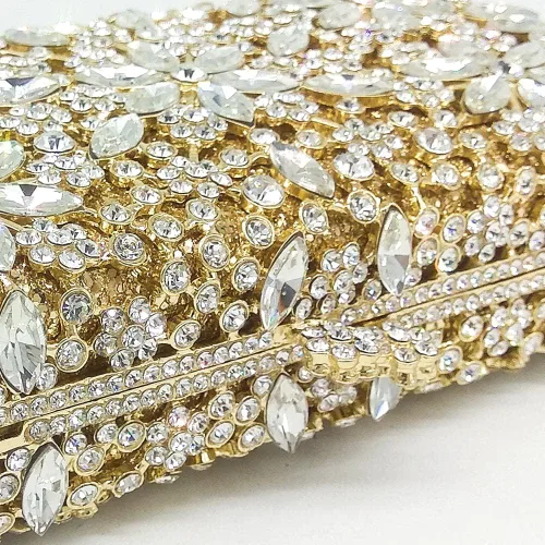 Vista 6 de Bolsos de noche con diseño de copo de nieve para mujer para boda boda novia con cristales