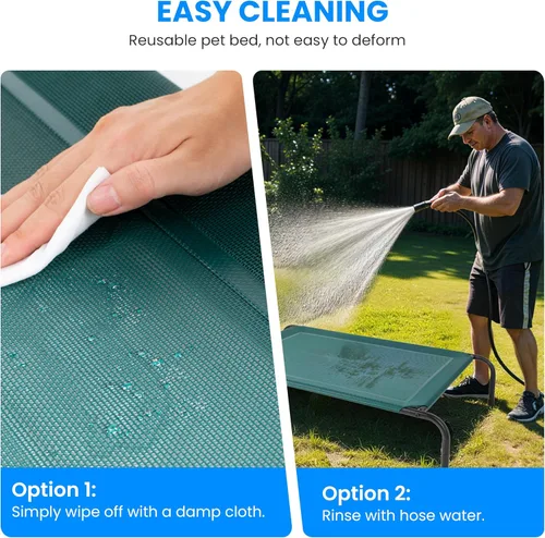 Vista 6 de Simple Deluxe Cama elevada y refrescante para perro, cunas portátiles elevadas para perros, patas antideslizantes, duradera, portátil, para Negro