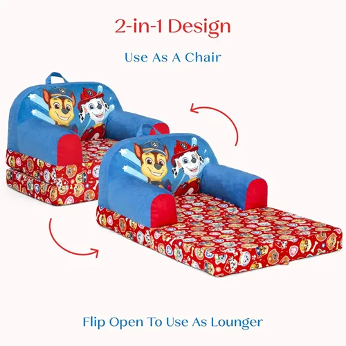 Vista 5 de Delta Children - Silla abatible PAW Patrol Cozee Buddy para niños - Certificado Greenguard Gold, azul