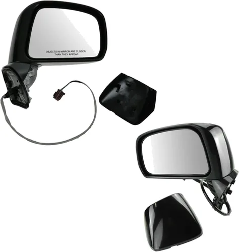 Vista 246 de TRQ Conjunto de 2 piezas de espejo lateral para conductor y pasajero, ajuste eléctrico, sin calefacción, sin memoria, color negro, compatible