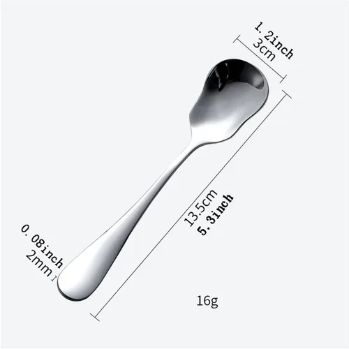 Vista 2 de Cucharas de postre de acero inoxidable, 10 cucharas de yogur, cuchara de helado, cuchara pequeña de café, cuchara de agitar, cucharas pequeñas
