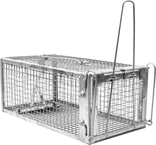 Vista 7 de Trampa de ardilla resistente de 17.3 pulgadas, trampa plegable para jaula de animales pequeños, trampas humanas, captura y libera.