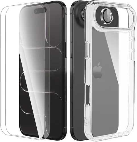 Vista 17 de FanTEK Funda compatible con iPhone 11 con 2 protectores de pantalla y 1 protector de lente de cámara, funda de cristal transparente compatible