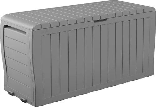 Vista 12 de Keter Marvel Plus - Caja de almacenamiento de resina para exteriores de 71 galones para cojines de muebles de patio, almohadas, herramientas de Beige