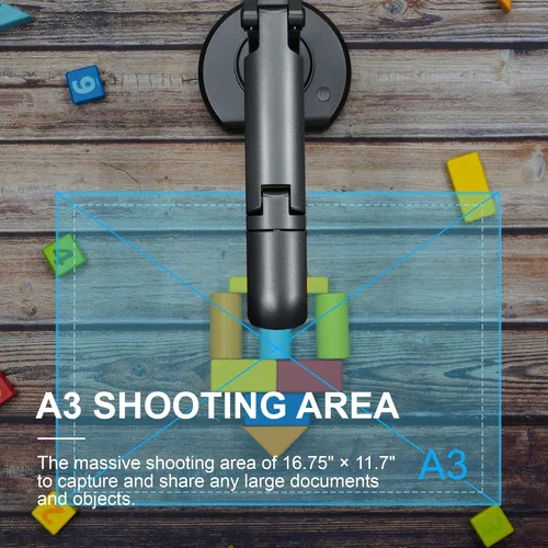 Vista 7 de JOYUSING V500S - Cámara de documentos de 8MP para profesores, visualizador USB para tamaño A3, luz LED, enfoque automático, OCR para Windows