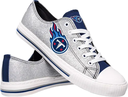 Vista 24 de FOCO Womens NFL Team Logo Ladies Fashion Glitter Low Top Canvas Sneakers Shoes