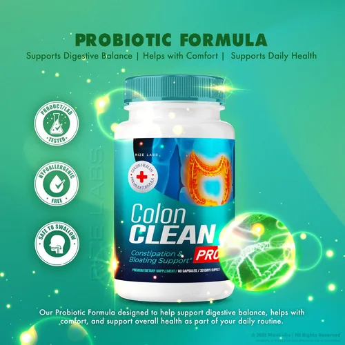 Vista 3 de rize labs Colon Clean Pro Capsules, píldoras totalmente naturales para aliviar la hinchazón, fórmula avanzada para la salud intestinal (60 cápsulas)