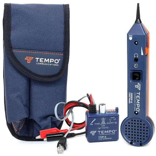 Vista 10 de TEMPO 200EP-G trazador de cables profesional con sonda, conector para auriculares, linterna, LED, punta conductora, toner de cables y rastreador