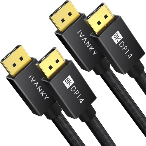 Vista 13 de IVANKY Cable DisplayPort 1.4 8K de 3 pies, Certificado VESA Cable DP a DP de 3.3 pies, [8K@60Hz, 4K@144Hz, 1080P@240Hz], Compatible con HBR3