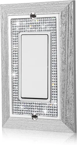 Vista 28 de Gaocai 1 pieza Placas de pared con diamantes de imitación brillantes Cubierta de interruptor de luz Placa decorativa de pared con palanca única