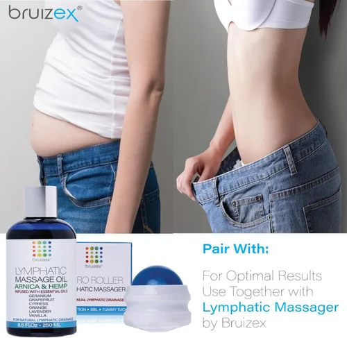 Vista 7 de Aceite de masaje de drenaje linfático con árnica y aceite de semilla de cáñamo natural, recuperación poscirugía y lipedema, liposucción, 360 Lipo