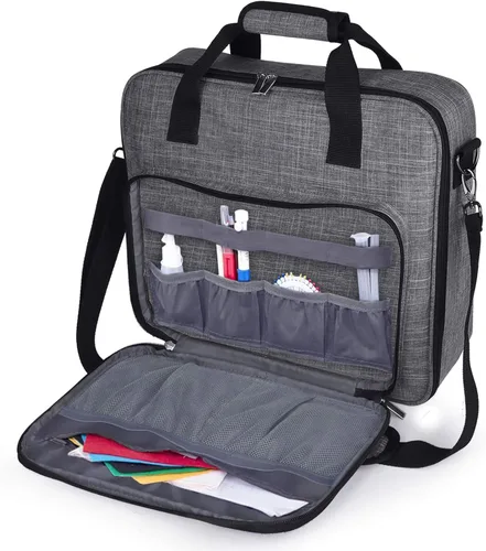 Vista 9 de BAGLHER Bolsa organizadora de punto de cruz y bordado, gran almacenamiento portátil para proyectos con 3 compartimentos, funda de transporte