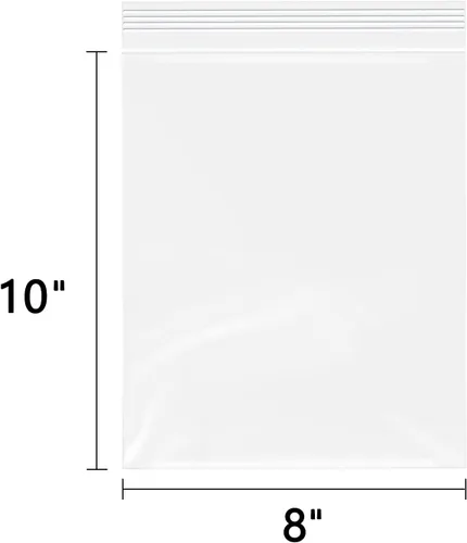 Vista 2 de WEPOLY - Bolsas con cierre de plástico transparente de 8 x 10 pulgadas (100 unidades) para ropa, camisetas, folletos, impresiones, regalo