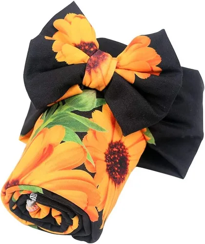 Vista 5 de Galabloomer Conjunto de diadema para recién nacido, manta para recién nacido, diseño de flores