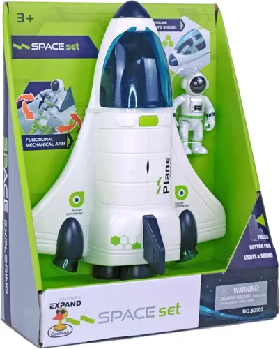 Vista 15 de Space Rocket Shuttle - Juego de juguetes de avión espacial para niños con luces, sonido y figuras de astronauta, juguetes de nave espacial, regalo
