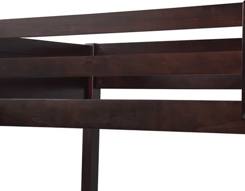 Vista 8 de Harper & Bright Designs Cama tipo loft de tamaño individual con escalera, marco de cama loft de madera para niños, adolescentes y adultos (expreso)