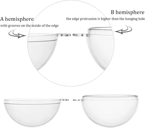 Vista 3 de Kingrol Paquete de 20 bolas rellenables de plástico transparente de 4 pulgadas, para Navidad, boda, fiesta, decoración del hogar