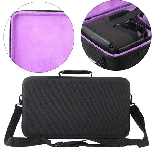 Vista 2 de khanka Hard Travel Carrying Case Replacement for Meta Oculus Quest 2 Virtual Reality VR Gaming & Accessories (inside Purple)