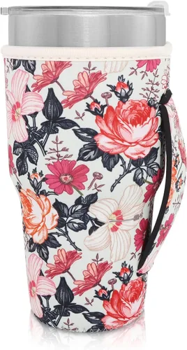 Vista 14 de Fundas Aislantes de Neopreno Portavasos con Asa para Vasos Tumbler de 20oz, Funda Reutilizable para Café Helado Para Tazas de Café de 30oz - 32oz