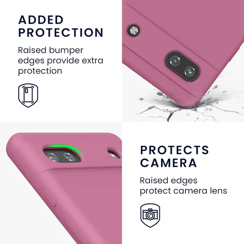 Vista 814 de kwmobile Funda Compatible con Google Pixel 6 Pro - Funda de teléfono de silicona TPU con acabado suave - Azul Arrecife