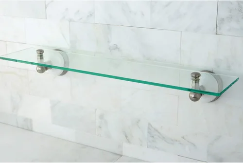 Vista 2 de Kingston Brass BA1119SN - Estante de cristal cosmético victoriano, níquel cepillado