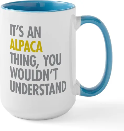 Vista 9 de CafePress Alpaca For Christmas Large Mug 15 oz (444 ml) Ceramic Coffee Mug