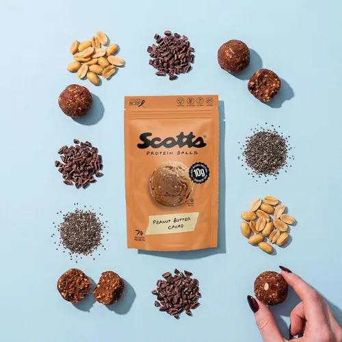 Vista 7 de Scott's Protein Balls – Paquete variado de 5 sabores – Snack rico en proteínas a base de plantas – Sin gluten, sin lácteos, sin OMG, aperitivo