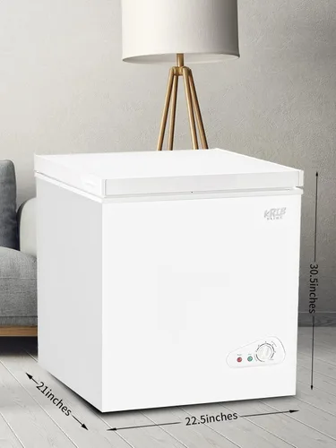 Vista 4 de Chest Freezer KRIB BLING - Termostato ajustable compacto con cesta de almacenamiento extraíble para casa, cocina, garaje, sótano