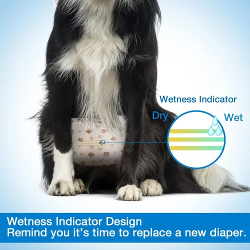 Vista 4 de Pet Soft Pañales desechables para perros machos, con indicador de humedad, ultra absorbentes, cómodos para incontinencia micción excitable, 50