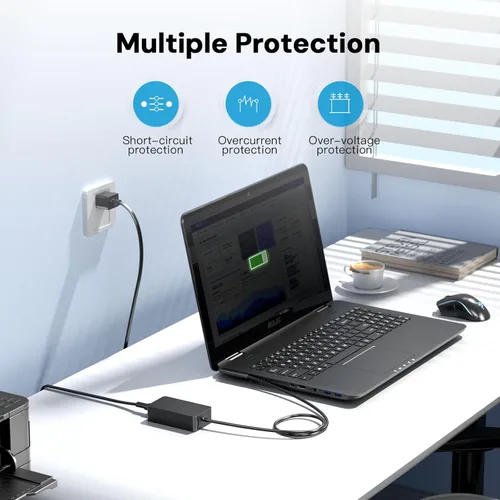 Vista 5 de Cargador de 65 W apto para Microsoft Surface Pro 10, 9, 8, 7+, 7, 6, 5, 4, 3, X, Windows Surface 6, 5, 4, 3, 2, 1, Surface Go Tablet, Surface Book