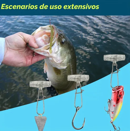 Vista 7 de Sinker Slide para pesca, clips de línea de pescado de acero inoxidable con broches de bloqueo Do, adecuados para señuelos plomos, flotadores, tiro