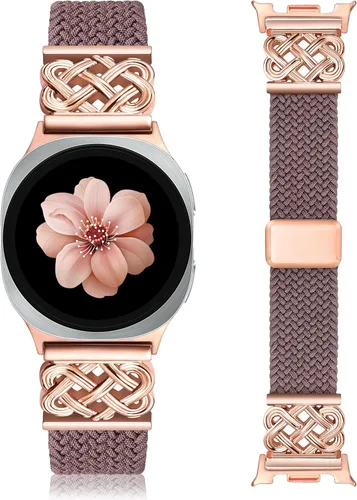 Vista 9 de Correa trenzada magnética compatible con Samsung Galaxy Watch 8 7 6 5 4 FE de 40mm 44mm/8 6 Classic/5 Pro/4 Classic/3 de 41mm/Active 2 para mujeres
