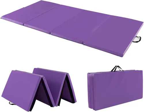 Vista 10 de Giantex 4'x8' Gymnastics Mat, 2" Thick Folding Tumbling Mat with Carrying Handles, Foldable Gym Mat with Hook and Loop Fastener, Cheer Mats for Kids