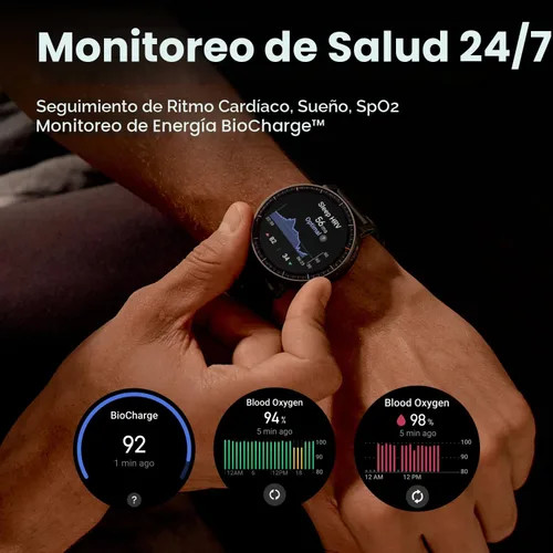 Vista 6 de Amazfit Reloj inteligente Active Max con pantalla AMOLED de 1.5 pulgadas, batería de 25 días, mapas sin conexión, GPS, almacenamiento de 4 GB, más