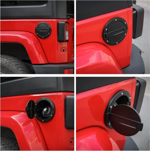 Vista 5 de Tapa de tanque de combustible JeCar para puerta de llenado de Jeep Wrangler JK & Unlimited 2007-2018