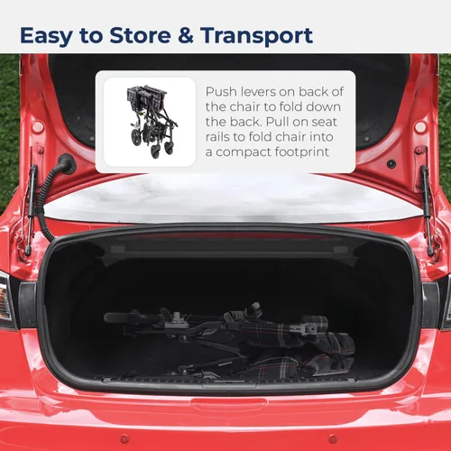 Vista 7 de Silla de ruedas Drive Medical Fly Lite de aluminio ultraligero, silla de transporte, DFL19-BLK, 19", Black Frame, 1, 1