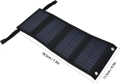 Vista 9 de plplaaoo Panel solar, cargador de batería solar, panel solar portátil, mantenedor de batería solar, alta tasa de conversión de 20 W, bolsa plegable