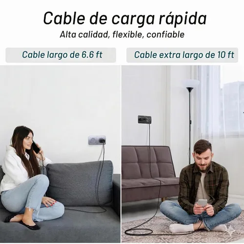 Vista 2 de Paquete de 4 cables USB C a USB C de 60 W (6 pies, 6 pies, 10 pies, 10 pies), cable de carga rápida tipo C a C para iPhone 17, 16, 15, iPad Pro