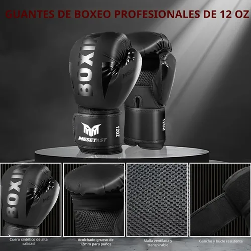 Vista 3 de Saco de boxeo Mesetast para adultos, juego de saco de boxeo pesado de 1.2 m con guantes de 12 oz para MMA, karate, kickboxing, boxeo - sin relleno