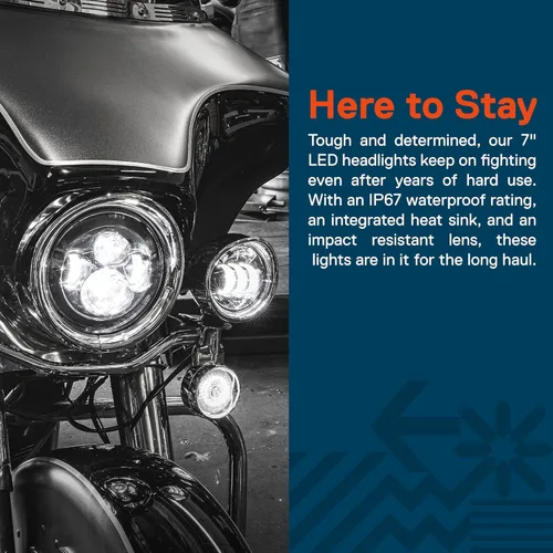 Vista 4 de TRUE MODS - Faro delantero LED de 7 pulgadas para Harley Davidson [acabado negro] convertidores H4 Plug and Play para Road King Electra Glide Ultra