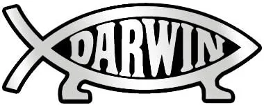 Darwin Fish - Emblema de plástico para automóvil, color plateado, 5 1/4 x 2 pulgadas